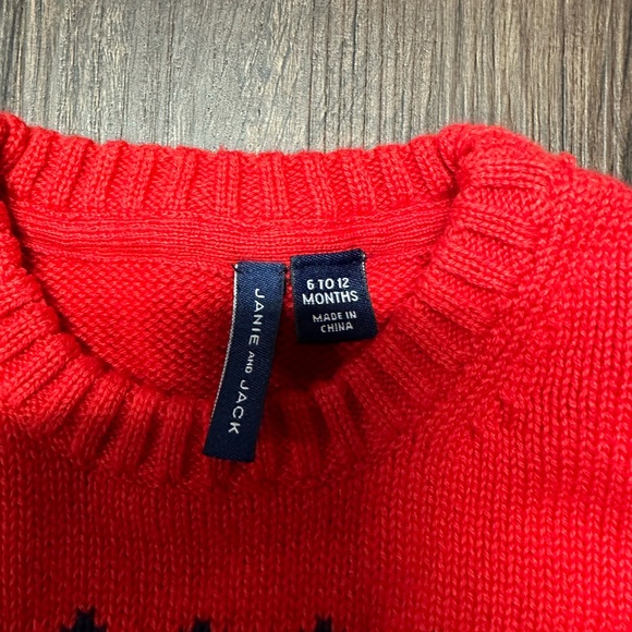 EUC Janie & Jack boys 6-12M reindeer sweater - Picture 2 of 3